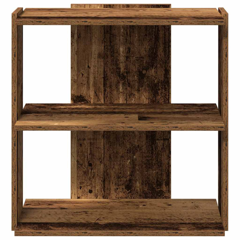 60cm W Bookcase, Old Wood, (3 Shelves) 60cmH x 60cmW x 30cmD