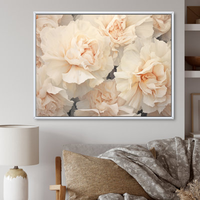 " Beige Carnations Arrangement V " Print