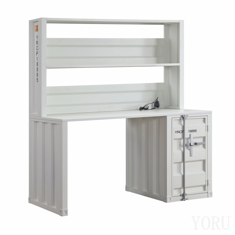 Bureau d'écriture blanc avec huche