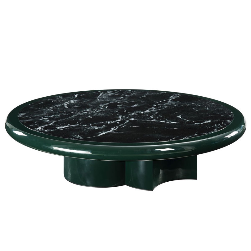 Table basse vert foncé à motif de marbre, table basse Ronald