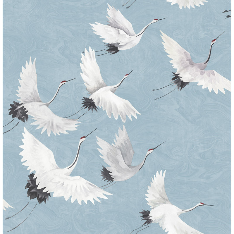 Brannan Peel & Stick Wildlife Roll, Sky Blue/White