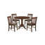 L'ensemble de mobilier de salle à manger 5 pièces comprend une table de cuisine ronde avec Dropleaf et 4 chaises de salle à manger rembourrées en tissu de lin, 42 x 42 pouces, acajou-1764870117-1816246246-1780679211