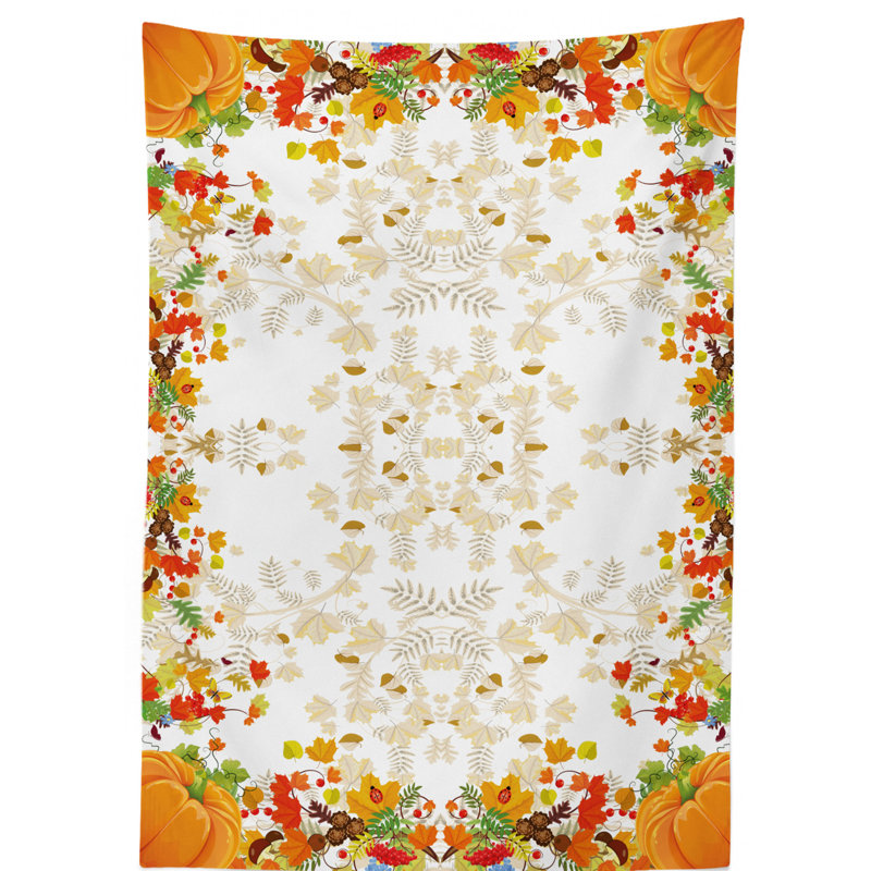 Thanksgiving Dining Room Kitchen Tablecloth, 84" L x 60" W