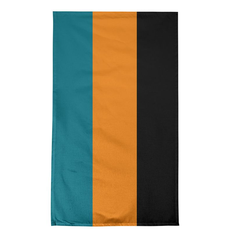 Serviette de thé hockey Anaheim, Bleu sarcelle foncé du Pacifique / orange brulé, Sergé de coton