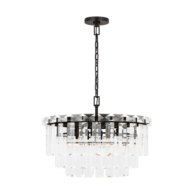 Arden Chandelier, Aged Iron, 17.38" H x 24.13" W x 24.13" D