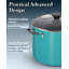 Marmite antiadhésive 8 pintes avec couvercle Cook N Home Professional, poignées rivetées, grande marmite pour les fêtes, marmite avec chauffage uniforme, batterie de cuisine à induction, allant au four et au lave-vaisselle, turquoise-112601878