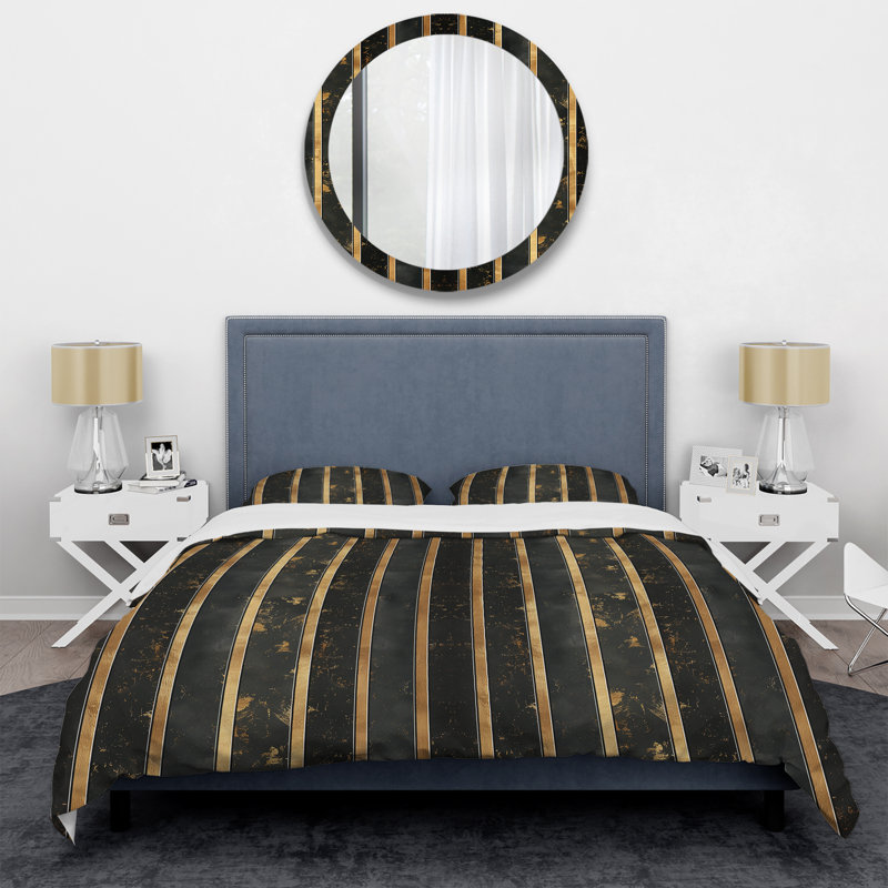 Ensemble de housse de couette Glamour Pinstripe II - Glam, Housse de couette simple + 2 taies décoratives st