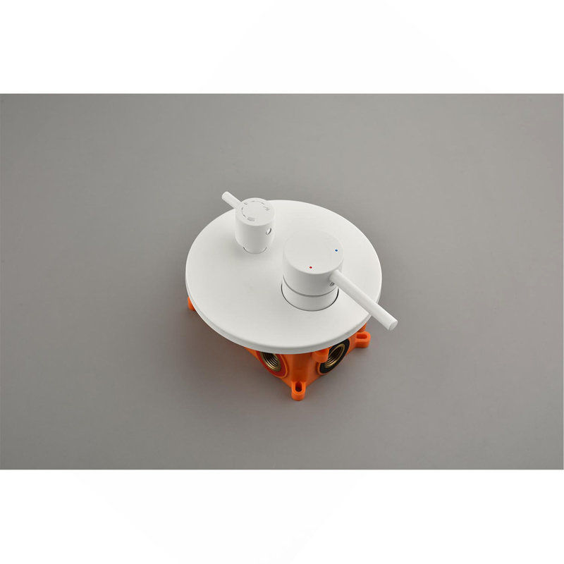 Système de douche avec pomme de douche, douche à main, barre coulissante, jets de corps, bras de douche, tuyau, garniture de valve et poignées à levier