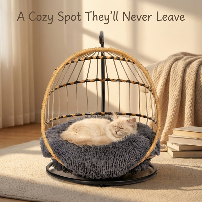 Elodee Cotton Hammock Pet Bed, Dark Gray