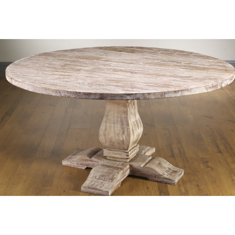 Ilaan Solid Wood Dining Table, Weathered Sand