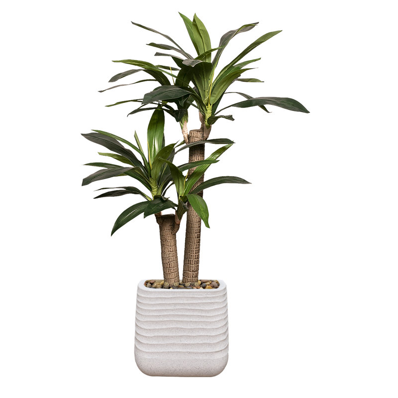 Maïs artificiel 51,57 "en pot, Blanc