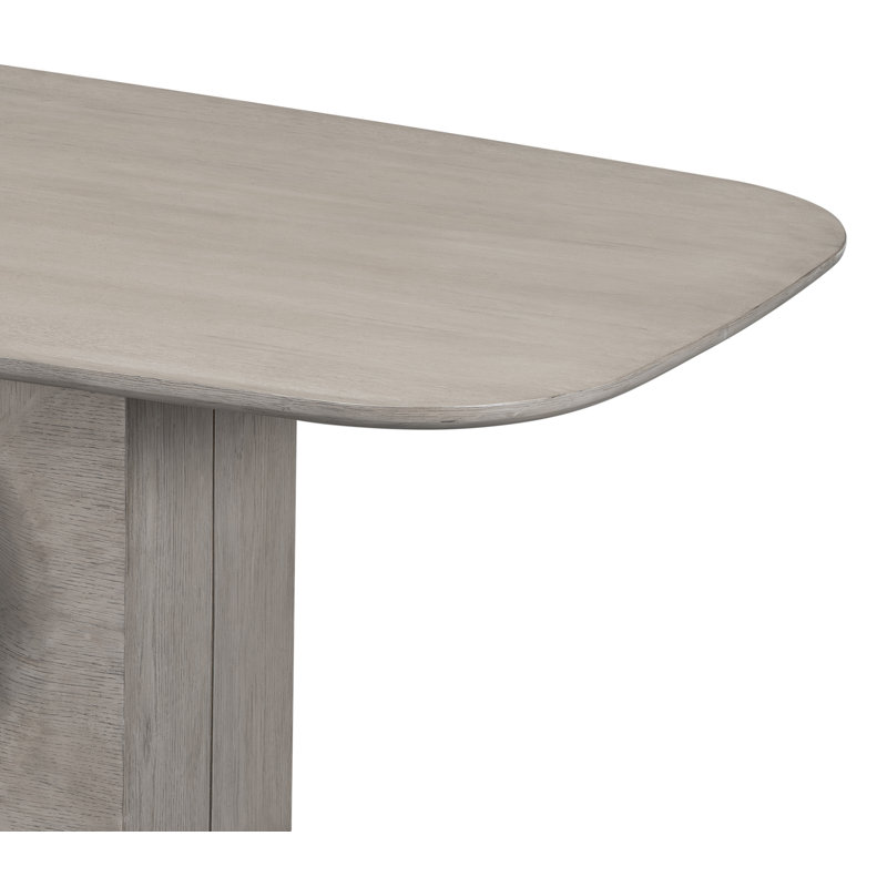 Luka 96" Modern Wood Dining Table in Dusted Stone Brown Finish with Clean Lines