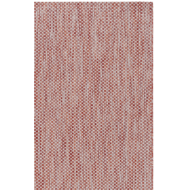 Castlebourne Red/Beige Area Indoor/Outdoor Area Rug, Rectangle 6'7" x 9'6"