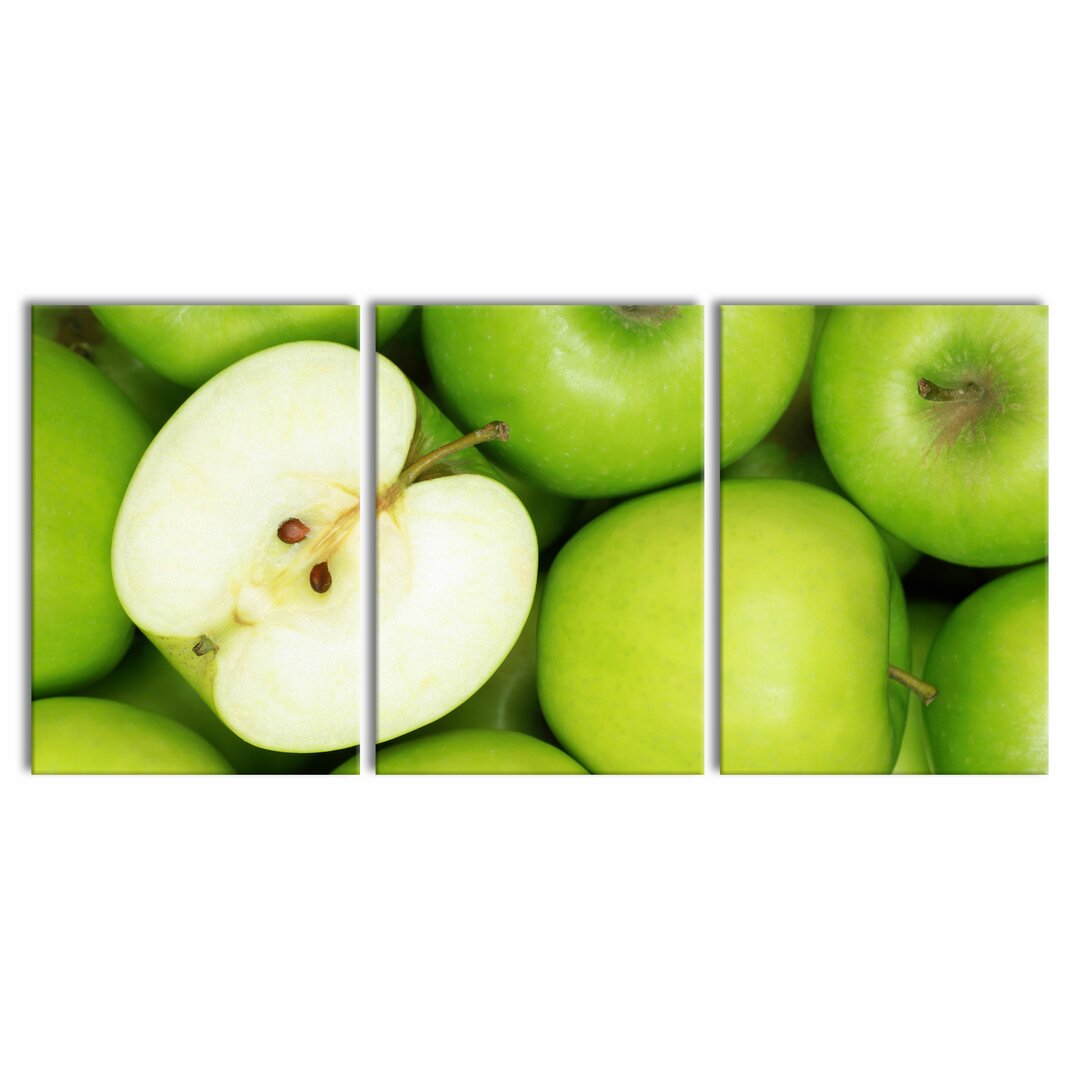 3-tlg. Leinwandbilder-Set Green Apples