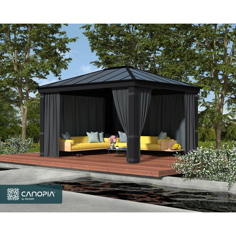 Palram - Canopia Dallas 12' x 14' Gazebo Curtain Sidewall , 12' H x 14' W