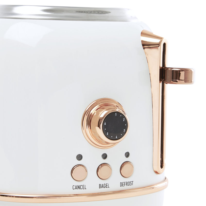HADEN Heritage 2-Slice Wide Slot Toaster, Ivory/Brown