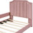 Twin Upholstered Daybed In Enchanting Pink With Classic Stripe Headboard - Structure Size Frame, Stylish Look, Easy Assembly Process-230871560