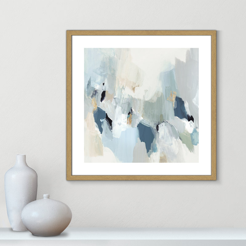 Little Talks " Little Talks II " by Isabelle Z, Beige Wood Framed Paper, 24.75" H x 24.75" W x 0.75" D