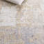 Tapis abstrait en viscose / coton / lin / laine noué à la main Tiffany or / argent-55845071