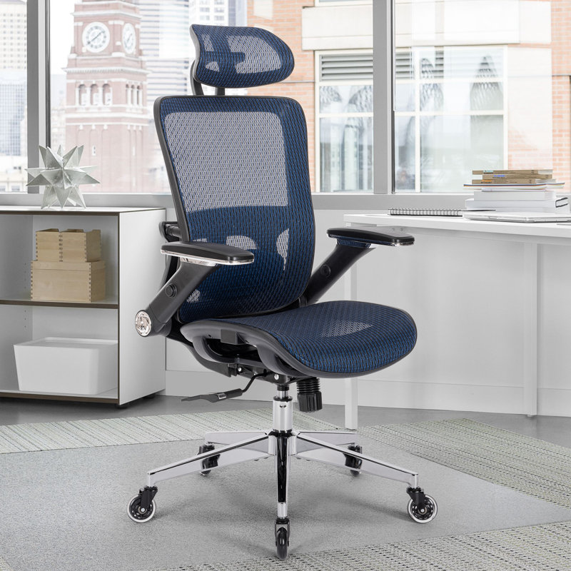 Fauteuil de bureau Ergo Mesh, Bleu, Clair