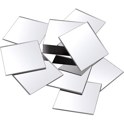 Carreaux de miroir adhésifs en acrylique, 4 po (25 pièces)