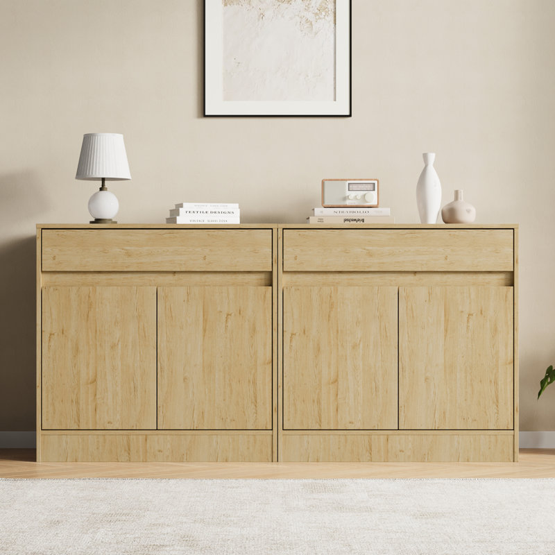 Buffet Cabinet With 2 Doors And Drawer, Coffee Bar Cabinet With Adjustable Shelf, Modern Kitchen Buffet Sideboard For Living Room, Kitchen