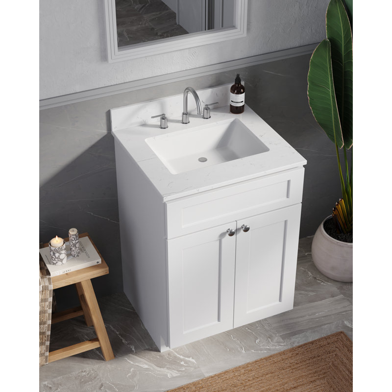 Ensemble de meuble-lavabo simple 24 po Chrisna, Blanc