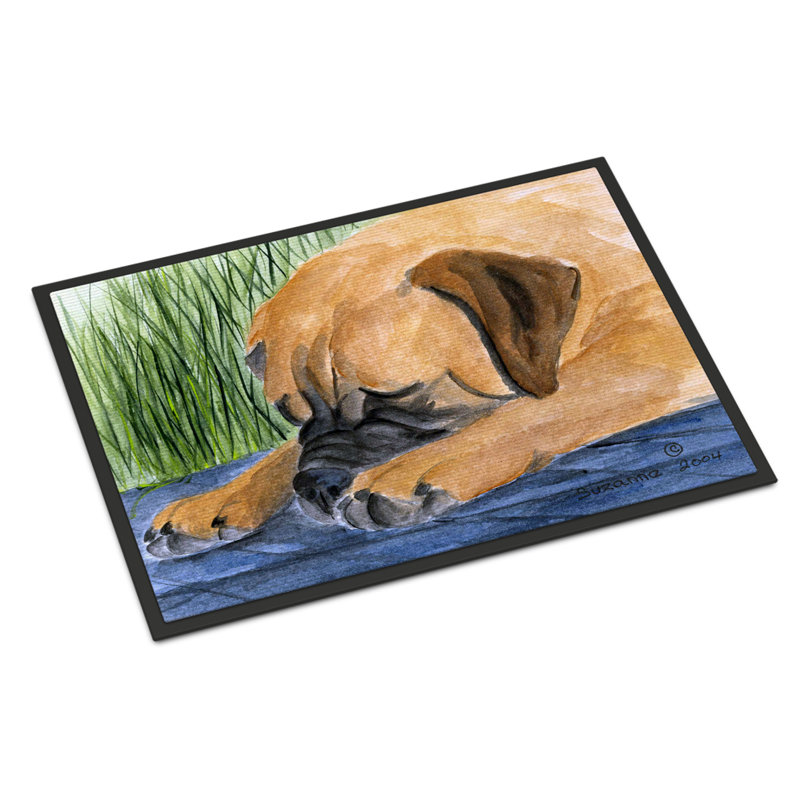 Paillasson d’intérieur antidérapant Bullmastiff de Swannanoa, Rectangle 2 pi x 3 pi