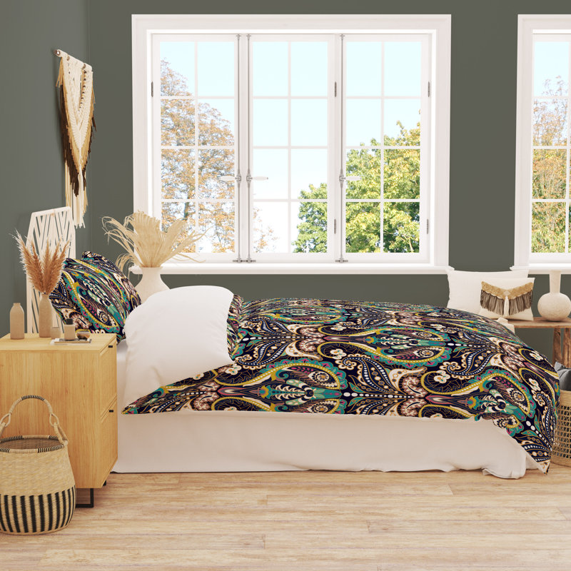 Paisley Duvet Cover, King Duvet Cover + 2 King Shams