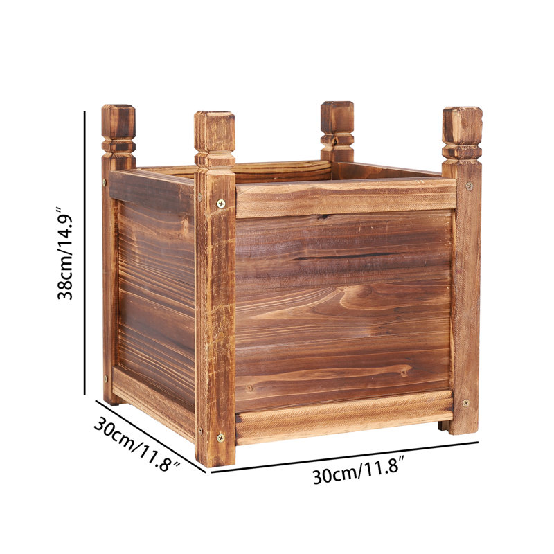 Kley Wood Planter Box, 38cm H x 30cm W x 30cm D