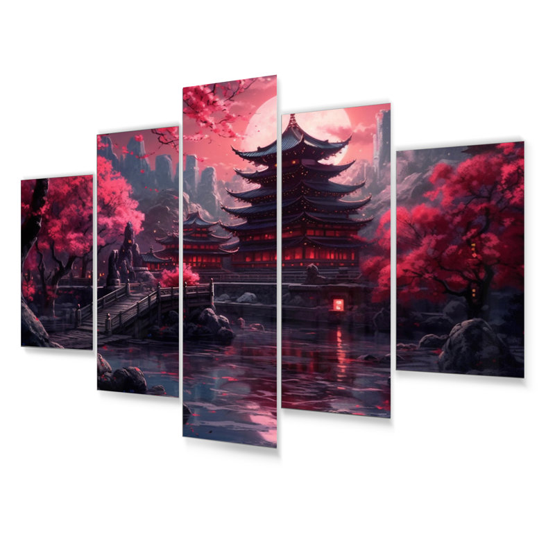 Ensemble de 5 décorations murales en métal