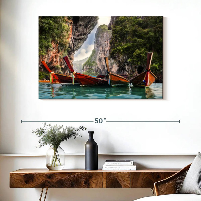 Mehar Railay Beach Boats, 26" H x 39" W