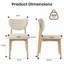 Chaise de salle à manger beige rembourrée de style milieu du siècle, avec revêtement en lin et structure en chêne-1844959047