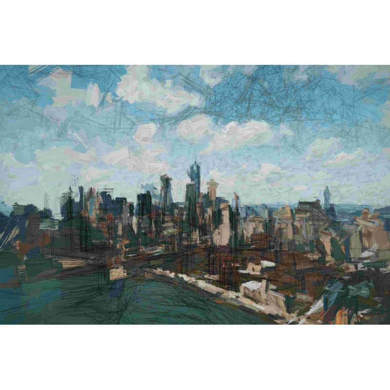 " Nyc Aerial ", 48" W x 32" H