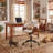 Comfortable Adjustable Office Chair With Padded Seat And Back, Swivel Computer Desk Chair With Wheels, Beige-542616126