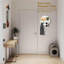 Porte-clés pour décoration murale avec tablette et crochets, organisateur de courrier mural avec porte-lunettes de soleil, porte-clés circulaire pour porte d'entrée, décoration murale rustique Boho (blanc)