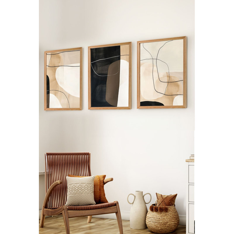 Superbe ensemble de peintures décoratives en panneau de fibres à densité moyenne (3 pièces), 19,7 x 27,6 pouces chacune | Structure 100% bois de pin massif, épaisseur de 0,8 pouce | Papier Bristol double face avec finition brillante et mate | Parfait pour la décoration de salon et de bureau