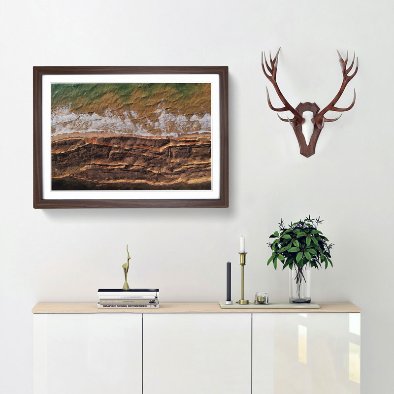 The Earth Tones - Picture Frame Graphic Art Print, 27cm H x 36cm W x 2cm D, Walnut Framed