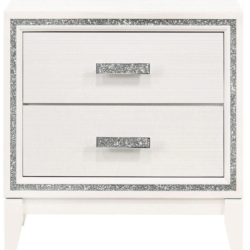 Table de chevet blanche 2 chambres - Design moderne avec amplement d'espace de rangement et coffre-fort contemporain