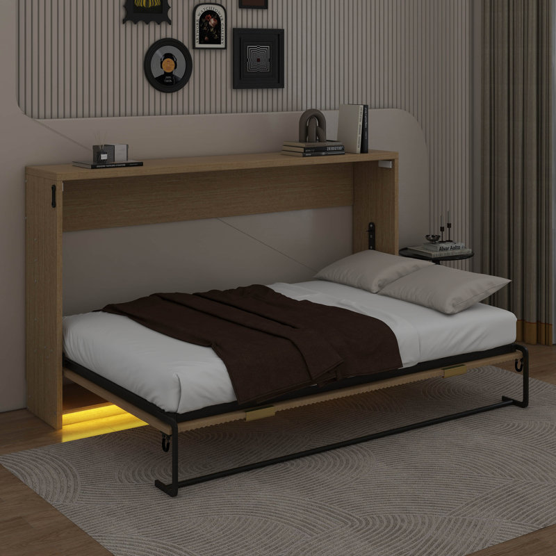 Lit escamotable simple de taille XL avec DEL