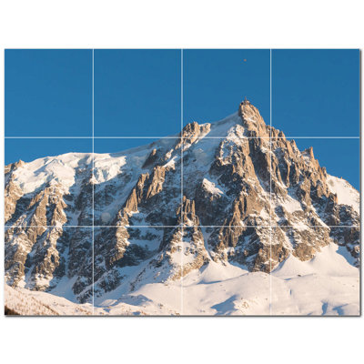 Murale décorative en céramique 8 po x 8 po Mountains Photo