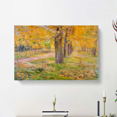 Yellow-Leafed Poplar Trees by Kuroda Seiki - Wrapped Canvas