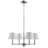 Costa 4-light 28" Mid-century Modern Chandelier with Iron Frame and White Linen Shades for Dining Room.-1659166650