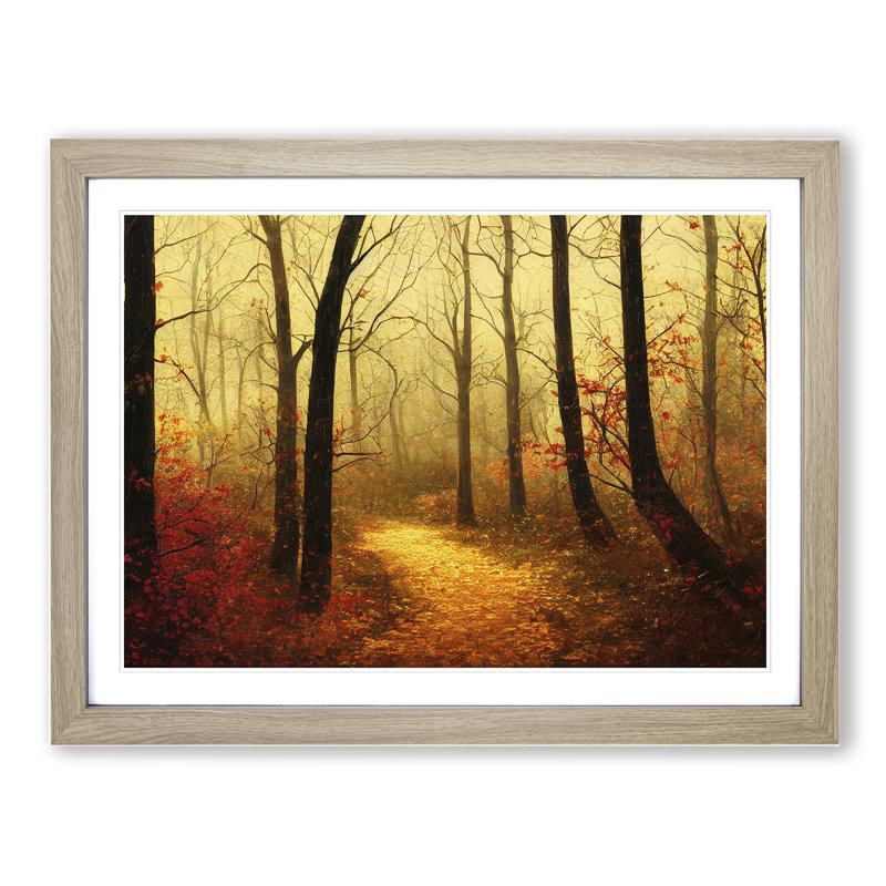 Magnificent Autumn Forest - Framed Print, 25cm H x 34cm W x 2cm D, Oak