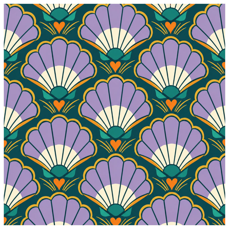 Tapisserie murale Art Deco, 68in H x80in W with 4 Grommets