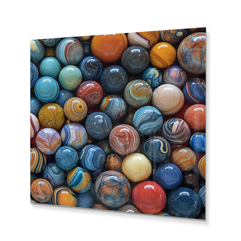 Mystical Marbles II - impression sans cadre sur métal, H 36 po x l 36 po x P 1 po