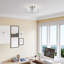 3 Light Antique Brass Large Semi-Flush With Mouth Blown Clear Glass-1551098430