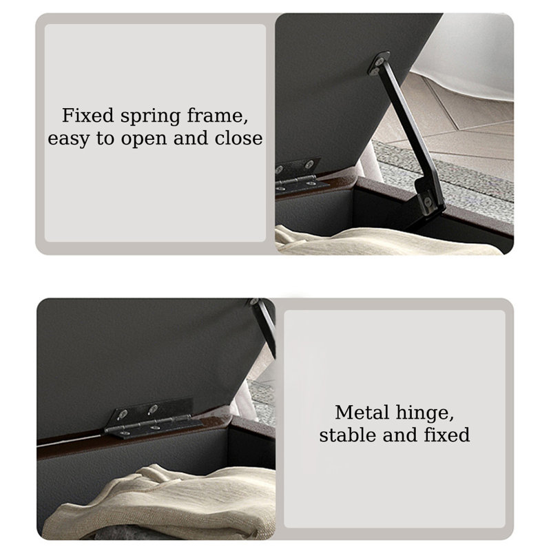 Dark Gray Upholstered Bench, 15.75" H x 62.99" W x 15.75" D, Dark Gray