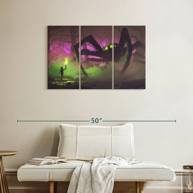 Brampt Boy And Giant Spider, 24" H x 38" W