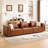 118.5” Leather Upholstered Oversized Seating Sofa With Reversible Cushions-97769886